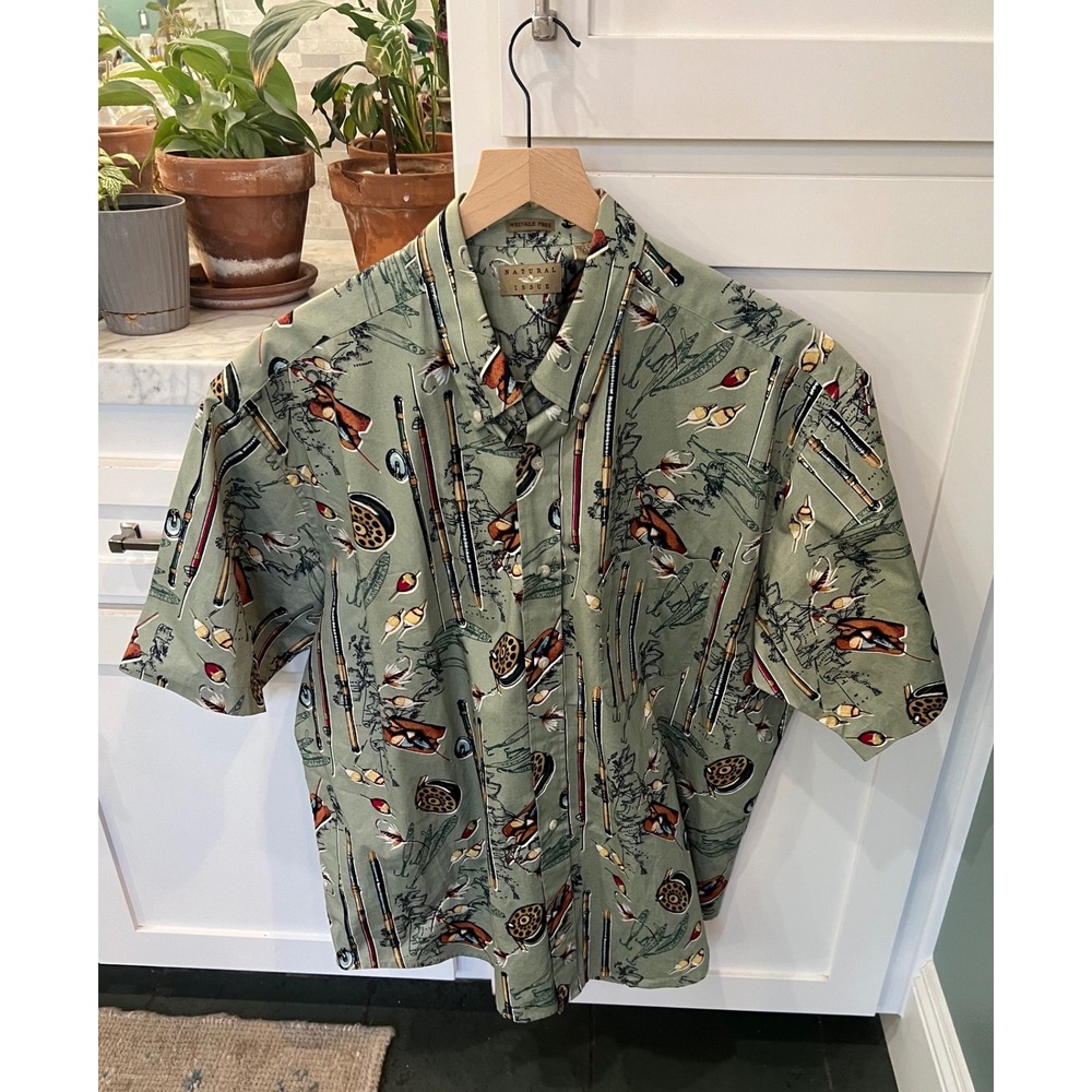Natural Issue Mens XL Fly Fishing Shirt Fathers Day Gift Wrinkle Free Cotton  t